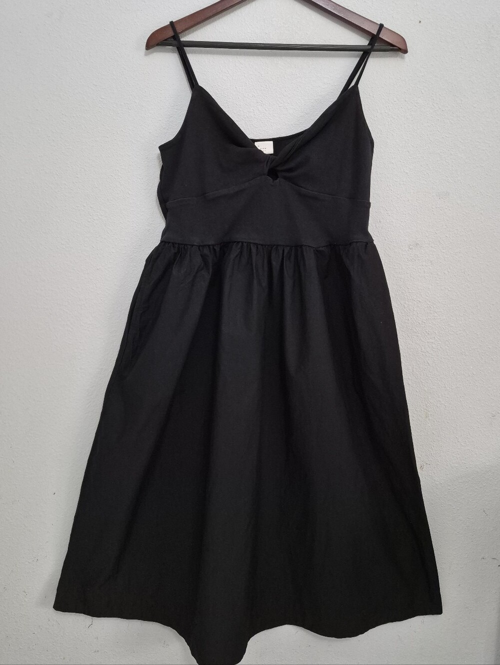 A New Day Knit Ballet Keyhole Top Midi Sundress Black Large